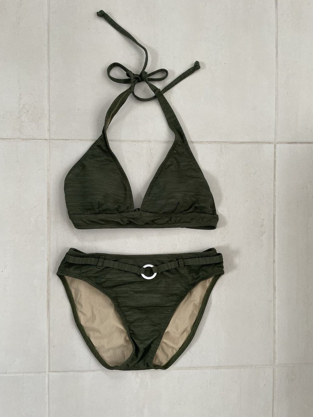 Gloria Vanderbilt Swim Bikini Swimsuit Plunge Swimwear Beach Poolside FLAW